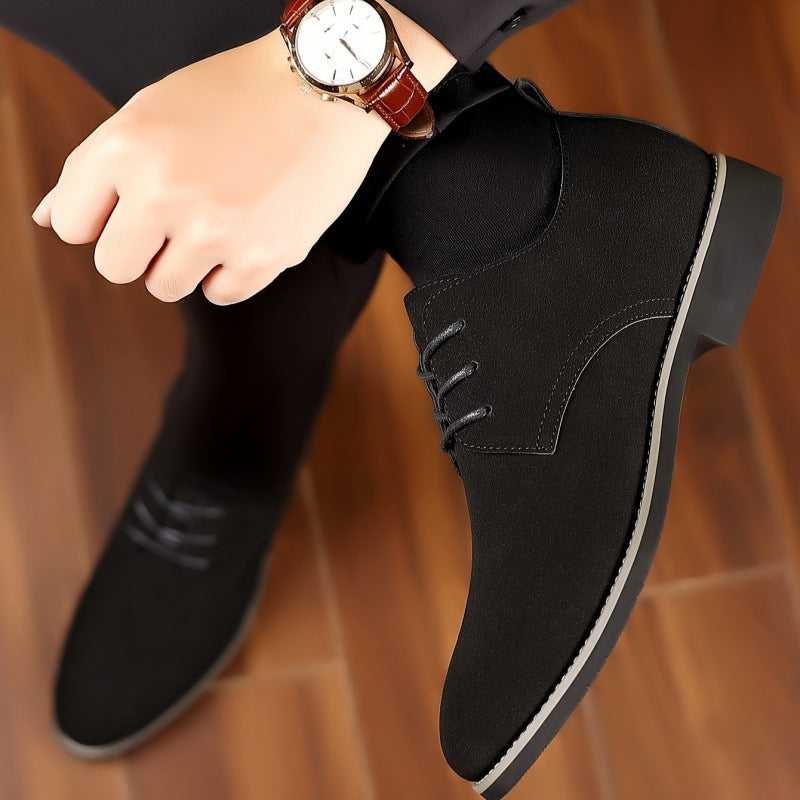 Frosted Round Toe Lace-up Shoes