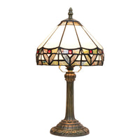 20cm Tiffany Stained Glass Table Lamp Simple European Retro White Roman Bedroom Bedside Desk Lamp