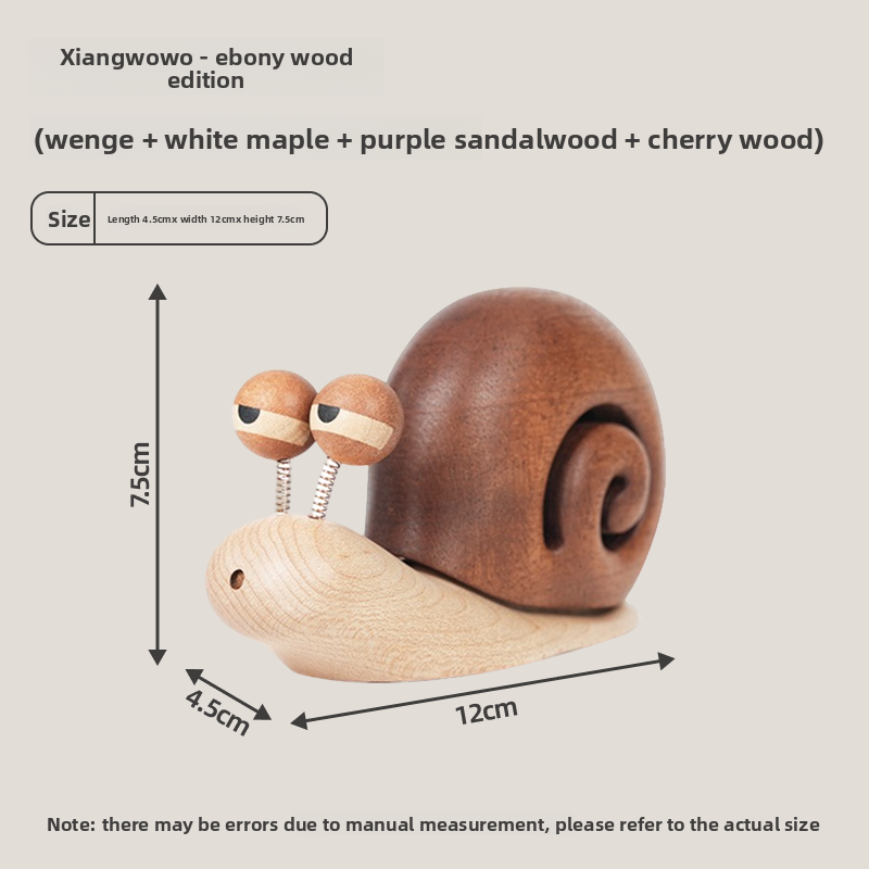 Snail-Shaped Ebony Wood Car Air Freshener and Home Decor