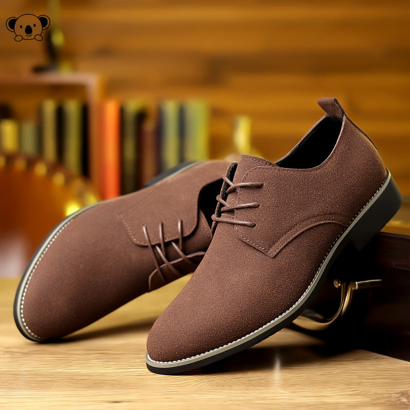 Frosted Round Toe Lace-up Shoes
