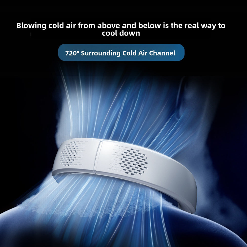 Portable Rechargeable Neck Fan with Digital Display