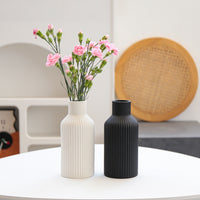 Simple Modern Vertical Pattern Ceramic Vase Ornament for Home Decor