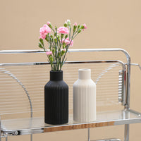 Simple Modern Vertical Pattern Ceramic Vase Ornament for Home Decor