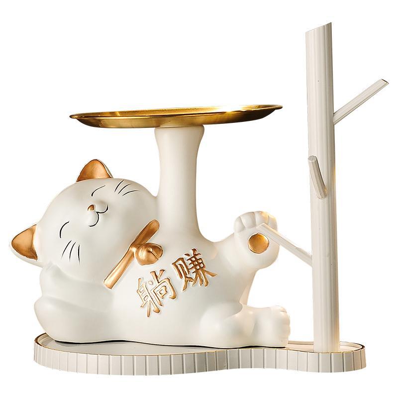 Ceramic Lucky Cat Key Holder Home Decor