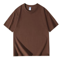 Men's and women's loose-sleeved round-neck pure cotton short-sleeved T-shirts