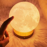 3 Color Moon Lamp Touch Rotating Night Light Bedside Table Lamp