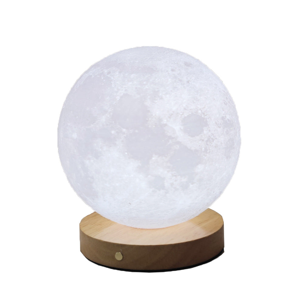3 Color Moon Lamp Touch Rotating Night Light Bedside Table Lamp