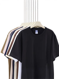 Men's and women's loose-sleeved round-neck pure cotton short-sleeved T-shirts