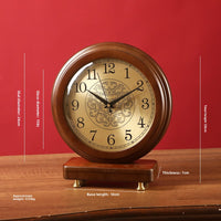 European Solid Wood Pendulum Table Clock