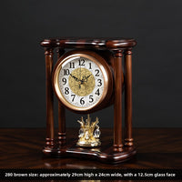 Solid Wood Desk Clock, Silent Living Room Table Clock