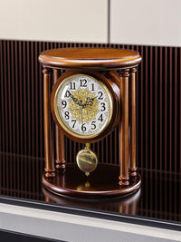 Solid Wood Desk Clock, Silent Living Room Table Clock