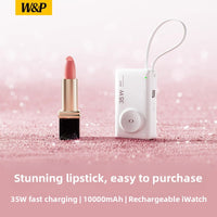 Portable 35W Fast Charging Power Bank with Built-in Cable