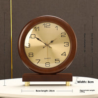 European Solid Wood Pendulum Table Clock