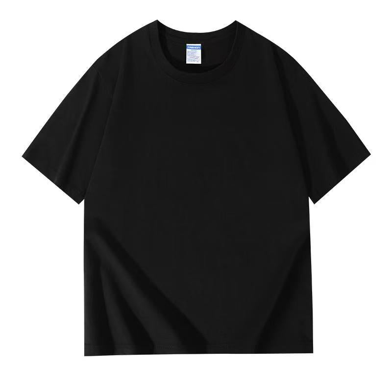 Men's and women's loose-sleeved round-neck pure cotton short-sleeved T-shirts