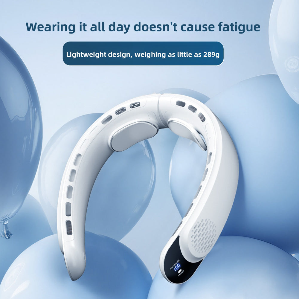 Portable Rechargeable Neck Fan with Digital Display