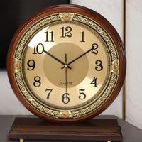 European Solid Wood Pendulum Table Clock