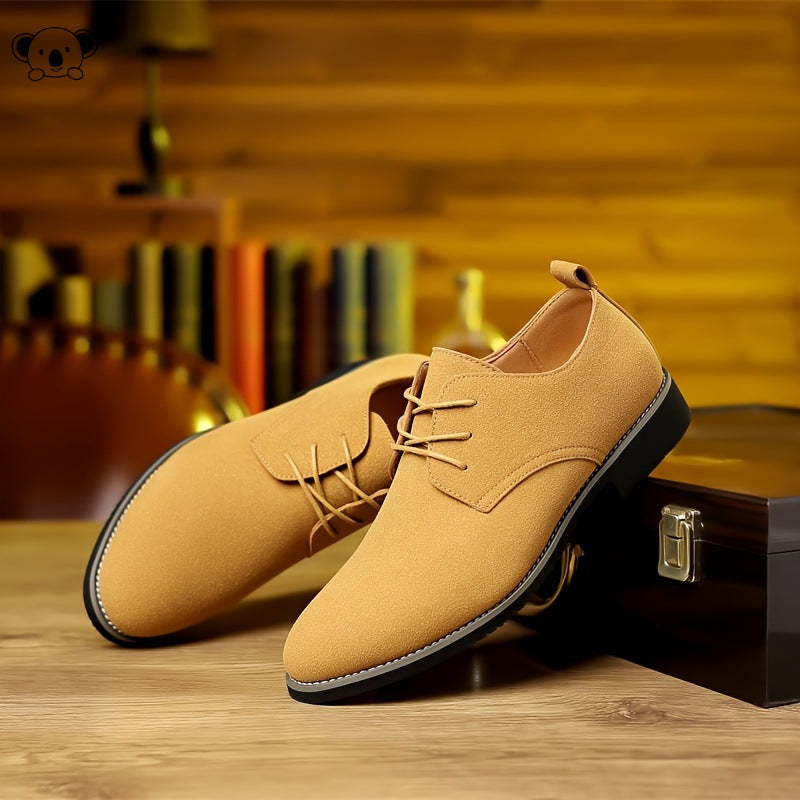 Frosted Round Toe Lace-up Shoes