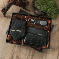 Quartz vintage-style watch strap, wallet, tie, perfume, and cufflinks
