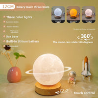 3 Color Moon Lamp Touch Rotating Night Light Bedside Table Lamp