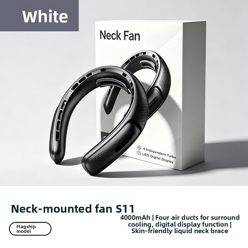 Portable Rechargeable Neck Fan with Digital Display
