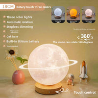 3 Color Moon Lamp Touch Rotating Night Light Bedside Table Lamp