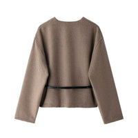 Women's Classic Belted Polyester Coat