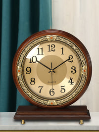European Solid Wood Pendulum Table Clock