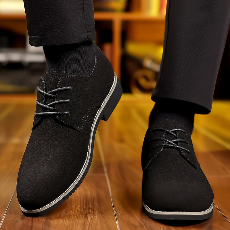 Frosted Round Toe Lace-up Shoes