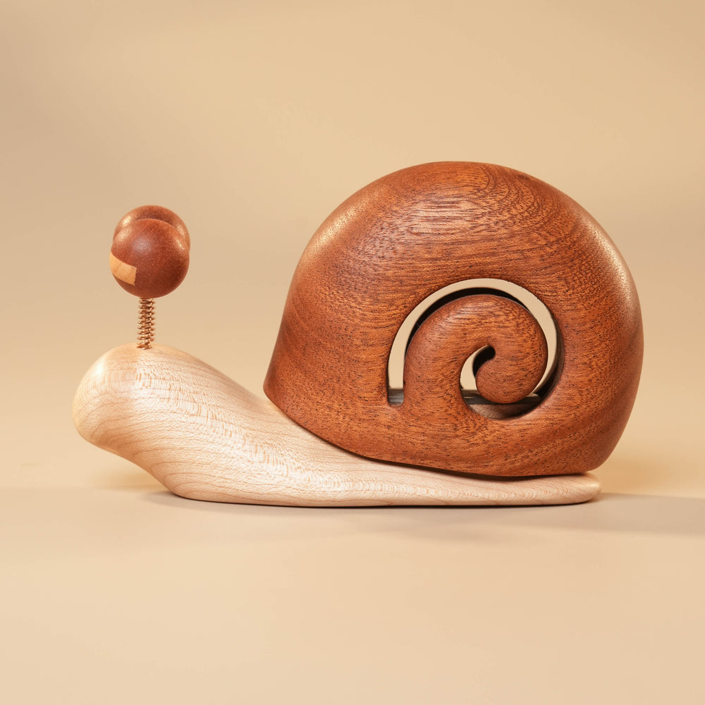 Snail-Shaped Ebony Wood Car Air Freshener and Home Decor