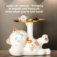 Ceramic Lucky Cat Key Holder Home Decor