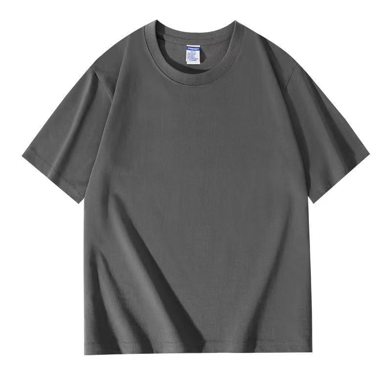Men's and women's loose-sleeved round-neck pure cotton short-sleeved T-shirts