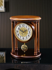 Solid Wood Desk Clock, Silent Living Room Table Clock