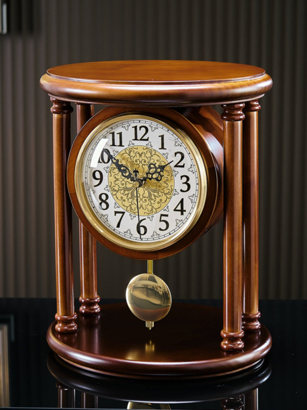 Solid Wood Desk Clock, Silent Living Room Table Clock