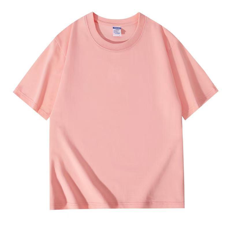 Men's and women's loose-sleeved round-neck pure cotton short-sleeved T-shirts