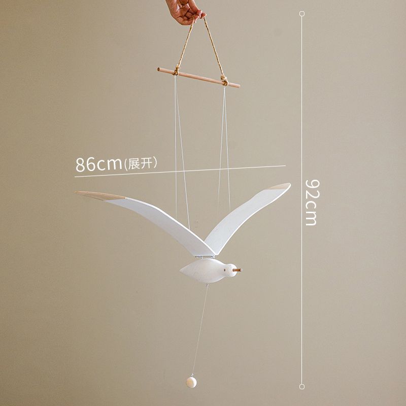 Wooden Flying Seagull Hanging Ornament for Home Decor